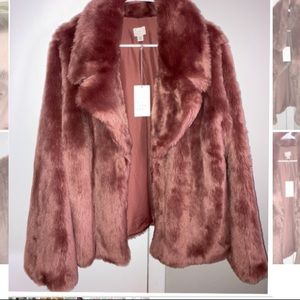 Faux Fur Jacket. Size 2X, blush